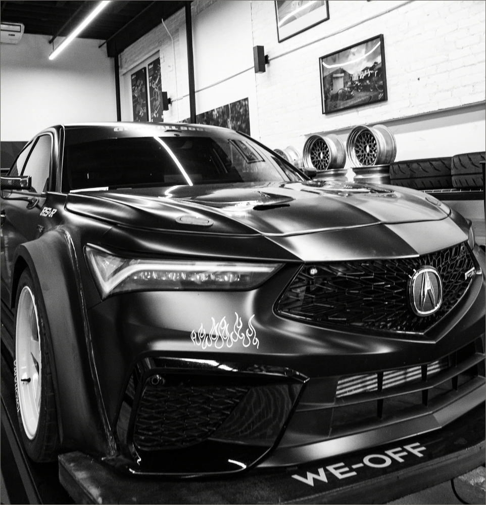 Acura front quarter and wheel photographed in Garage 619